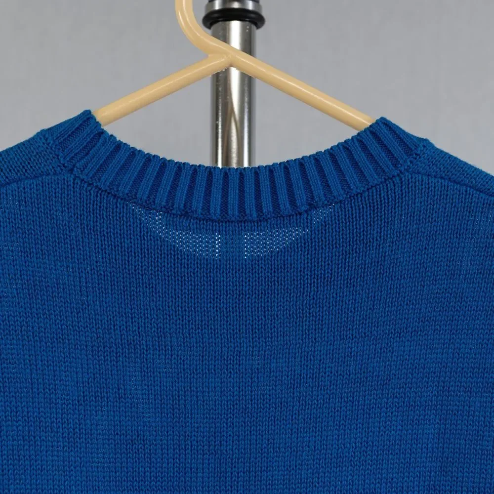 Mary Katrantzou Contrast Trim Knit Top in Cobalt Blue Cotton size S